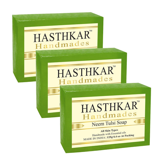 Hasthkar Handmades Glycerine Neem tulsi Soap 125gm PACK OF 3