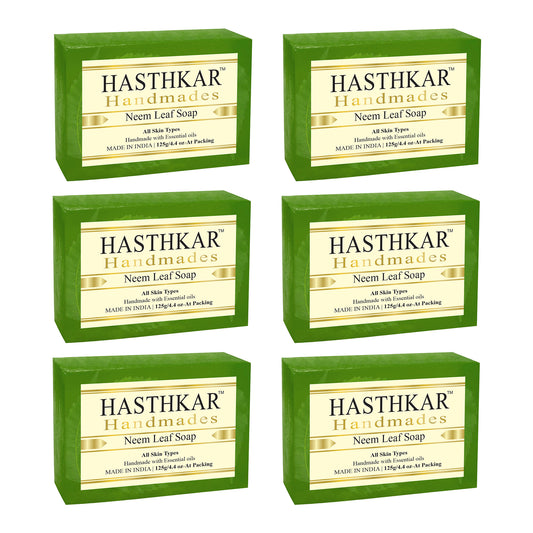 Hasthkar Handmades Glycerine Neem leaf Soap 125gm Pack of 6