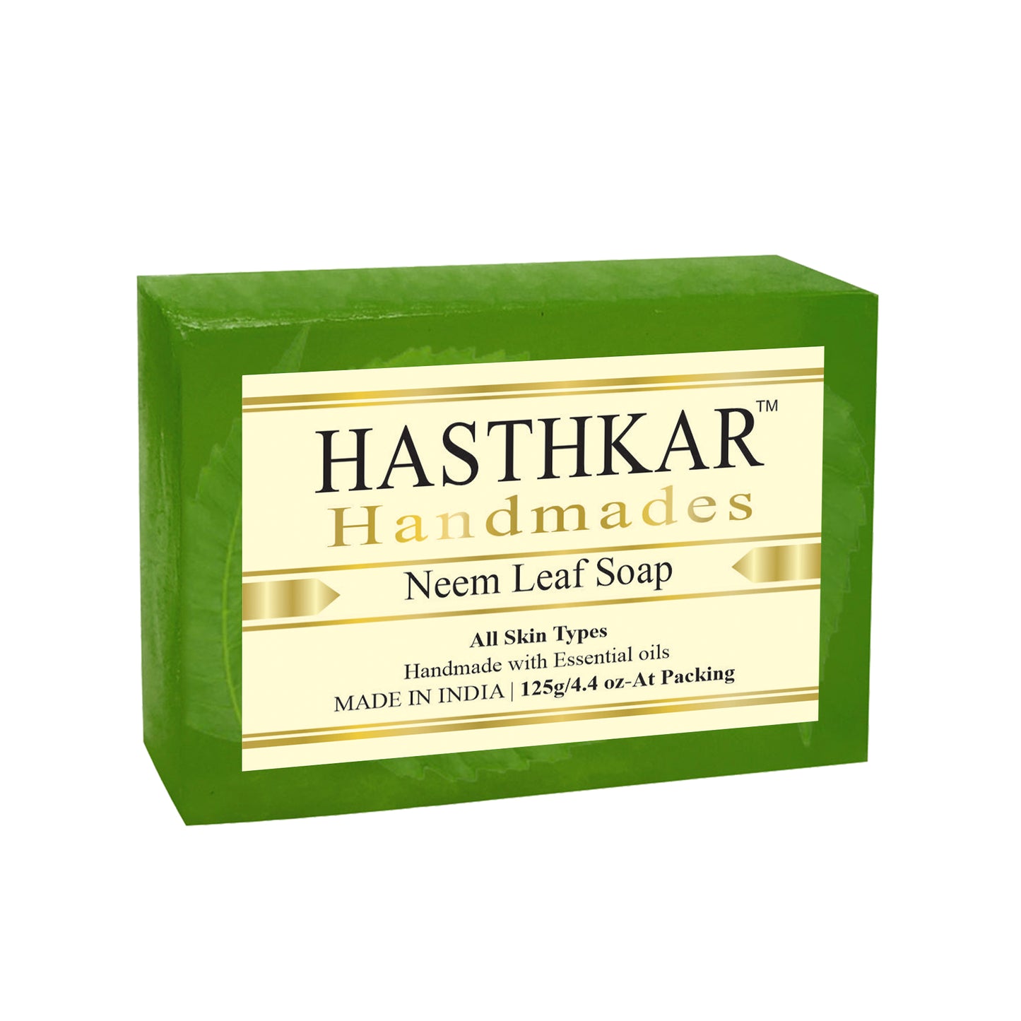 Hasthkar Handmades Glycerine Neem leaf Soap 125gm Pack of 5