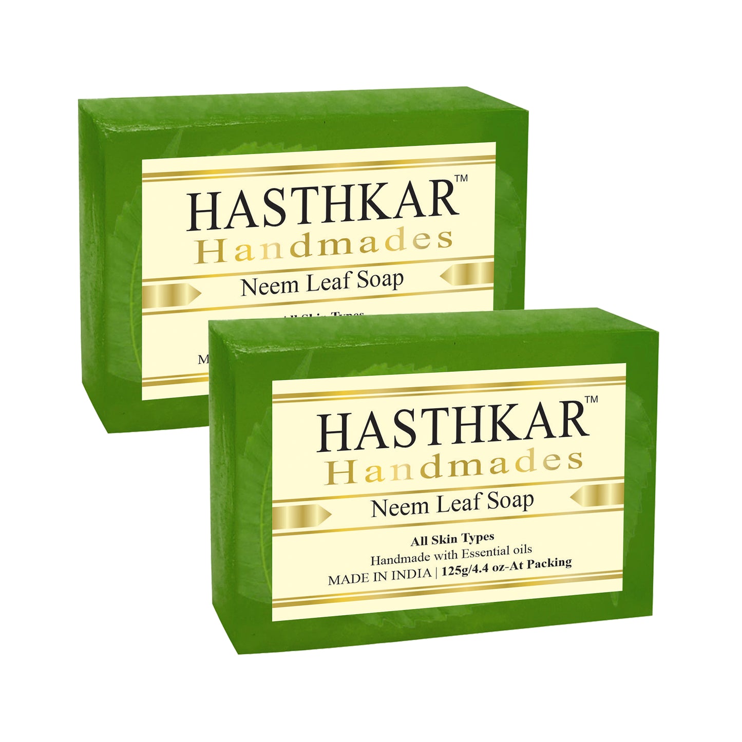 Hasthkar Handmades Glycerine Neem leaf Soap 125gm Pack of 2