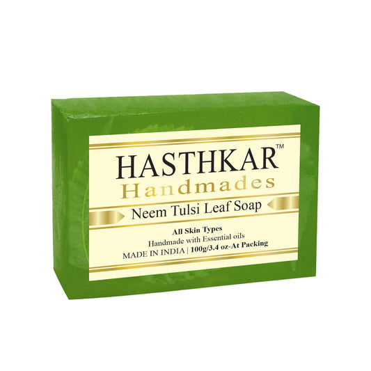 Hasthkar Handmades Glycerine Neem tulsi leaf Soap 100gm Pack of 6