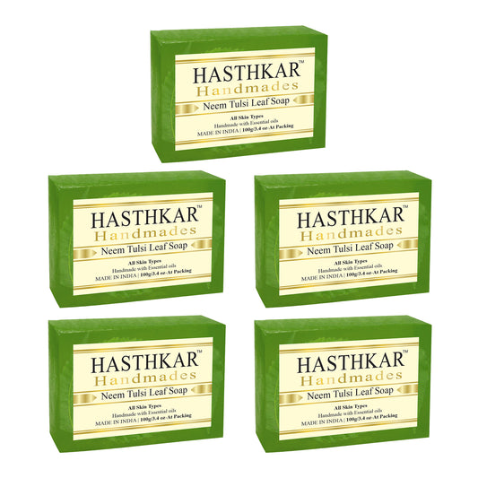 Glycerine Neem tulsi leaf Soap 100gm Pack of 5