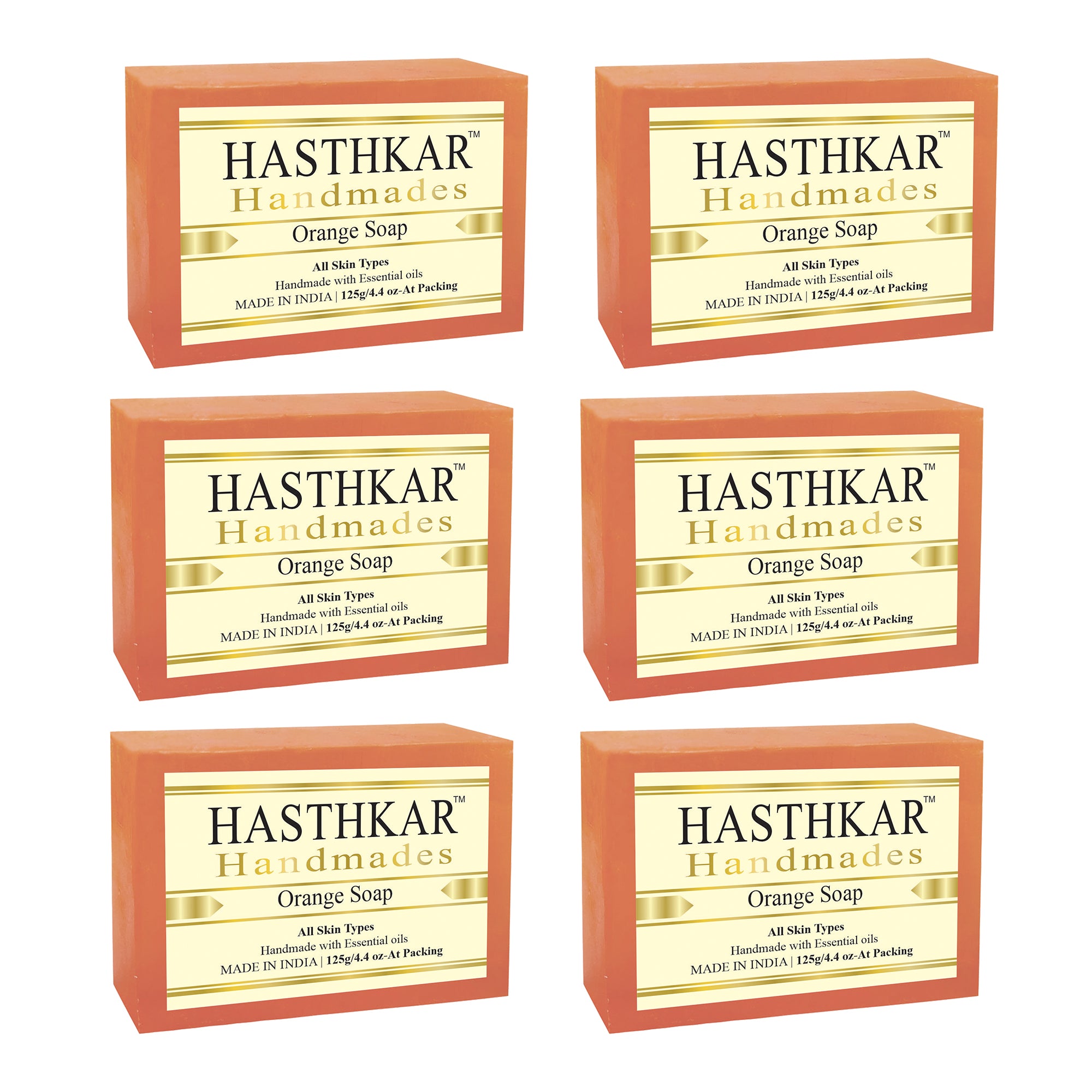 Glycerin Orange Soap 125gm Pack of 6