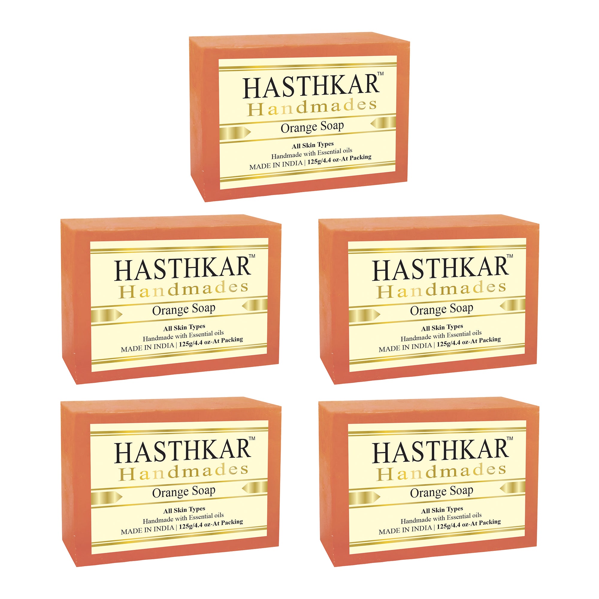 Glycerin Orange Soap 125gm Pack of 5