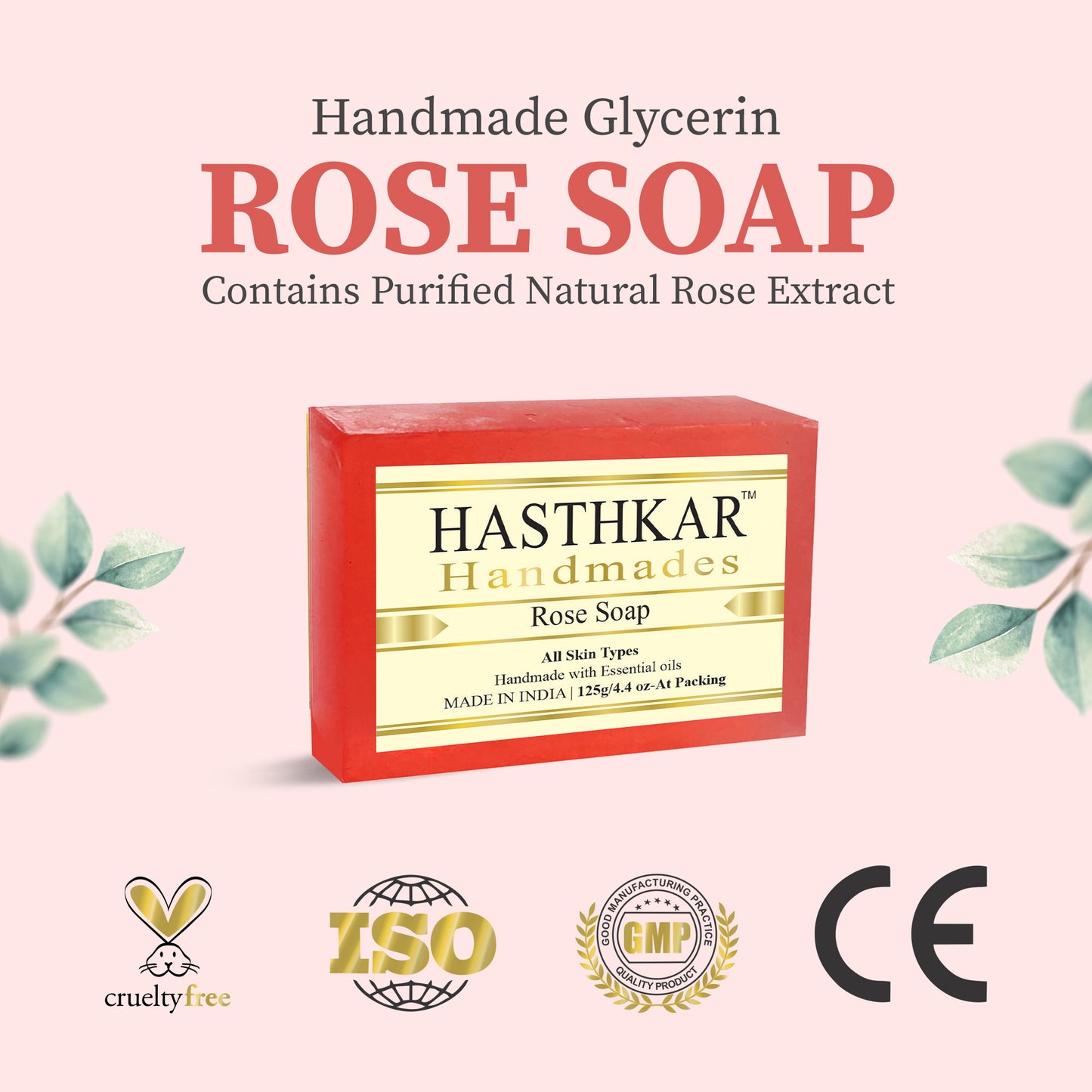 Glycerin Rose Soap 125gm Pack of 5