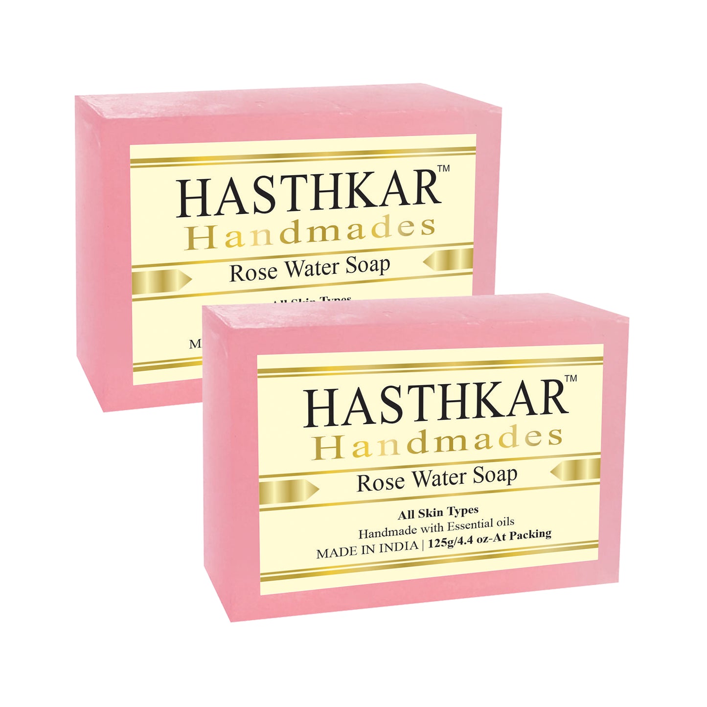 Hasthkar Handmades Glycerine Rose water Soap 125gm Pack of 2