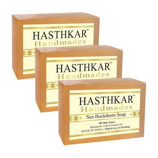 Hasthkar Handmades Glycerine Sea buckthorn Soap 125gm PACK OF 3