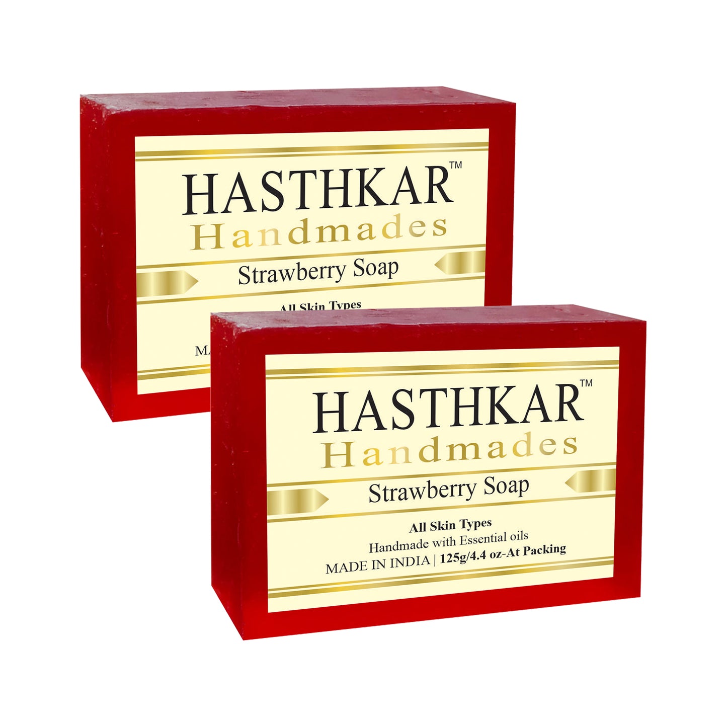 Hasthkar Handmades Glycerine Strawberry Soap 125gm Pack of 2