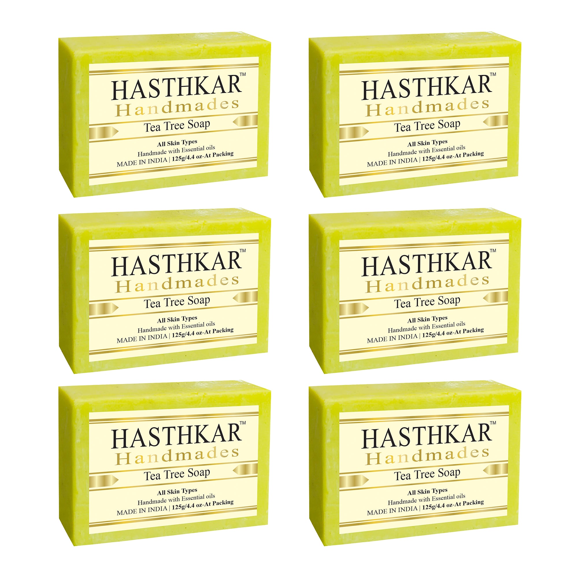 Hasthkar Handmades Glycerine Tea tree Soap 125gm Pack of 6