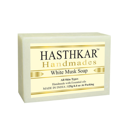 Hasthkar Handmades Glycerine White musk Soap 125gm Pack of 6